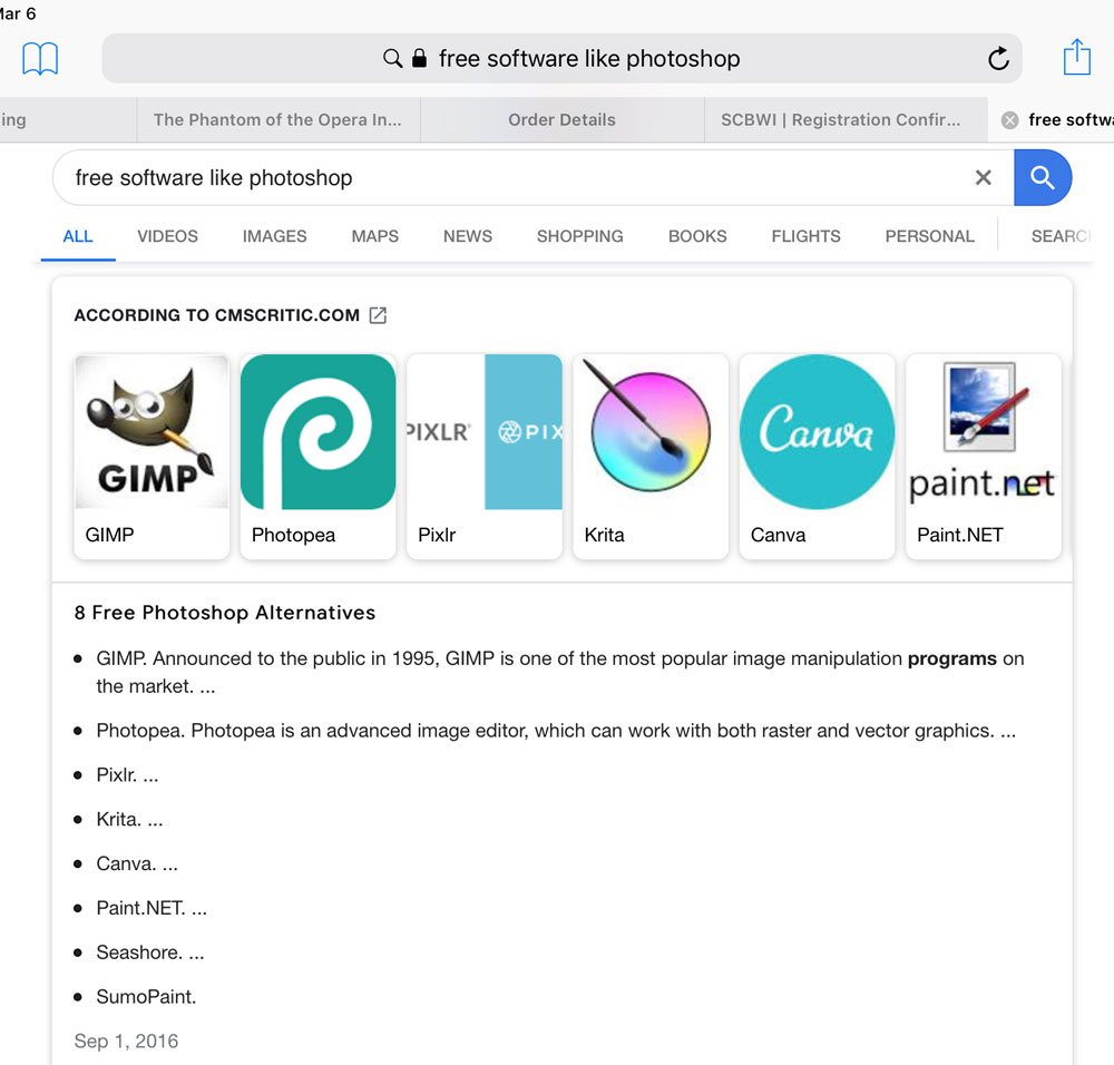 Free software like photoshop Google Search